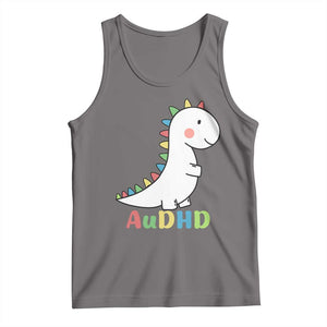 Cute Dinosaur AuDHD Tank Top ADHD Awareness TS02 Deep Heather Print Your Wear