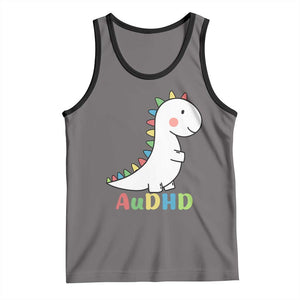 Cute Dinosaur AuDHD Tank Top ADHD Awareness TS02 Deep Heather Black Print Your Wear