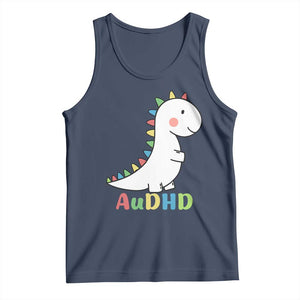 Cute Dinosaur AuDHD Tank Top ADHD Awareness TS02 Navy Print Your Wear