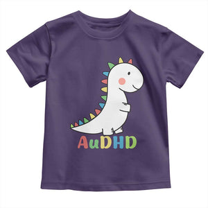 Cute Dinosaur AuDHD Toddler T Shirt ADHD Awareness TS02 Purple Print Your Wear
