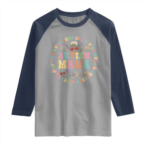 Autism Mama Raglan Shirt Totally Blessed Often Stressed A Bit Of A Mess TS02 Sport Gray Navy Print Your Wear
