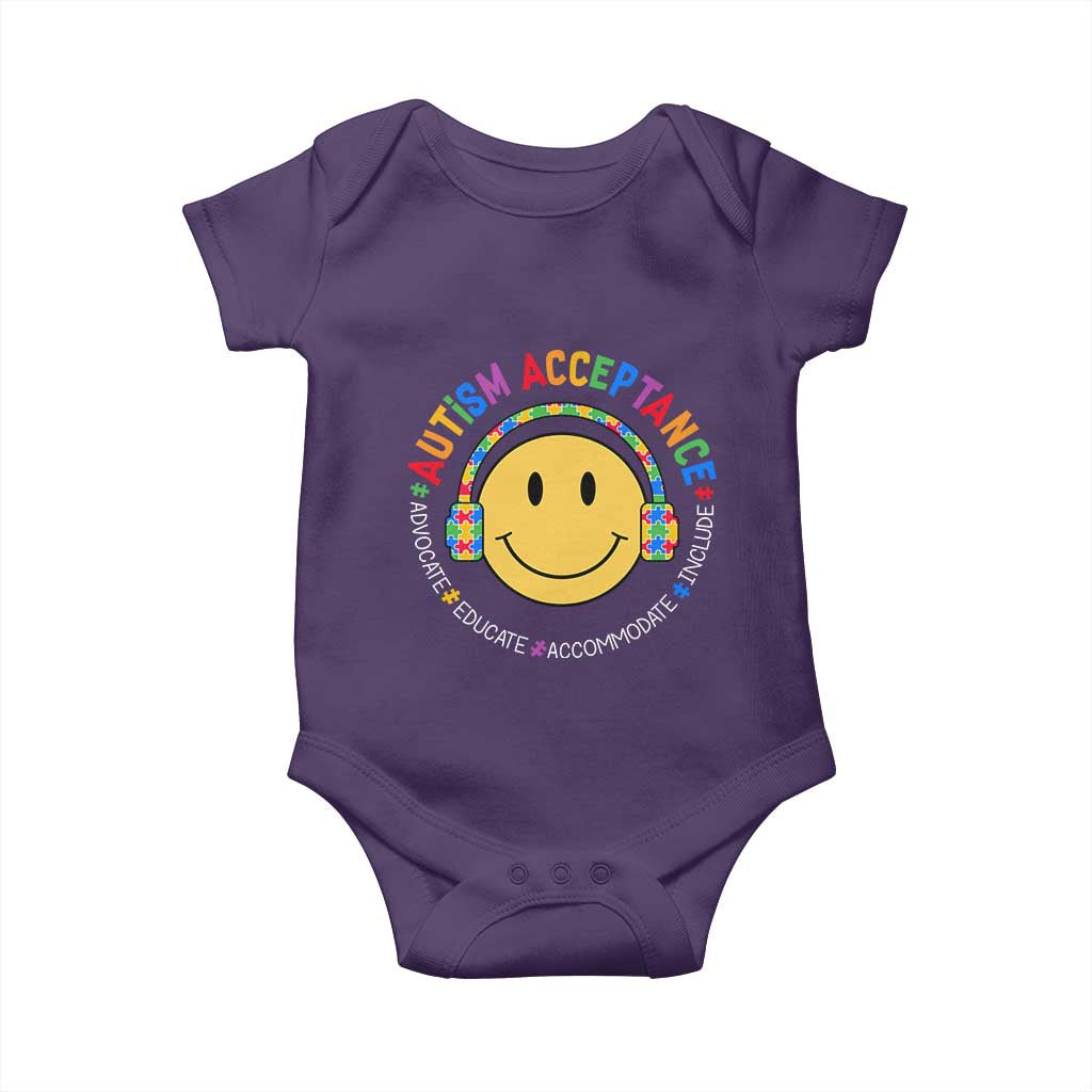 Autism Awareness Acceptance Baby Onesie Special Education Teacher Kids TS02 Purple Print Your Wear