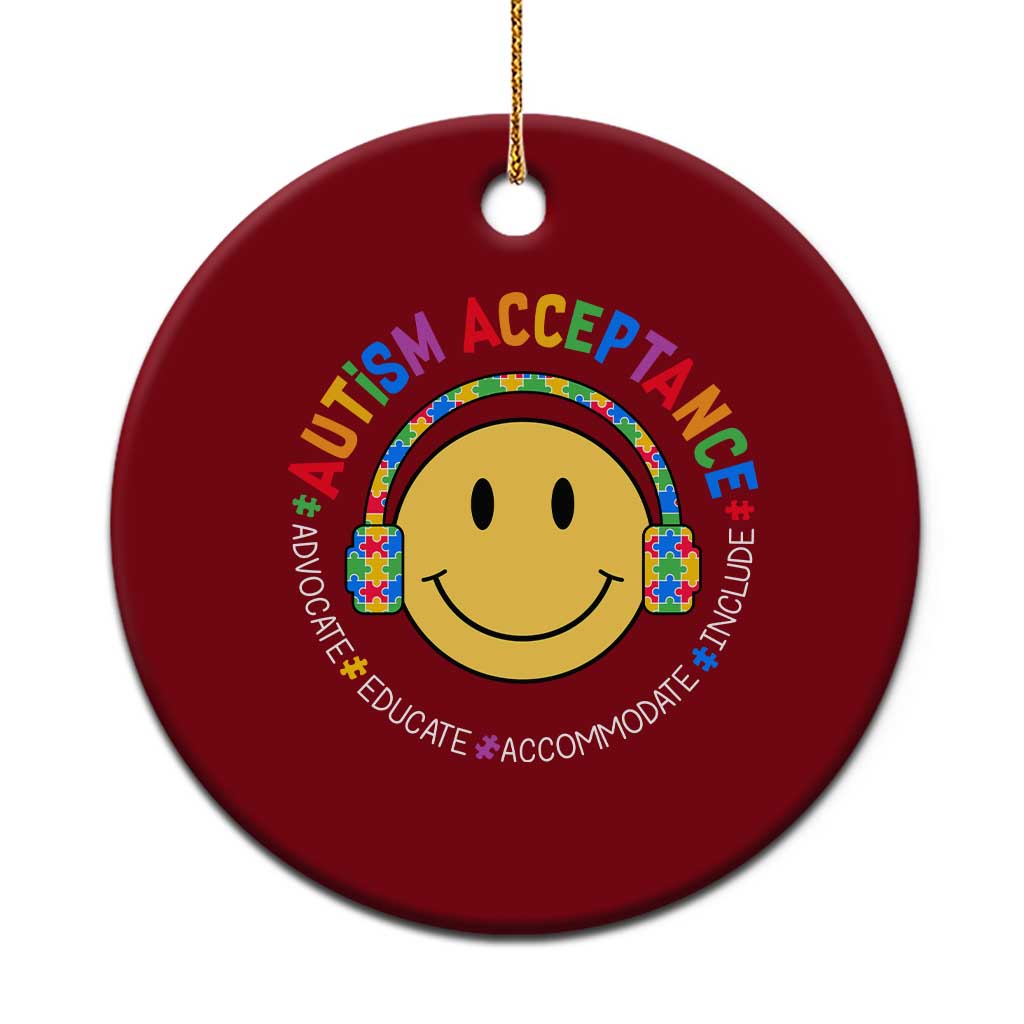 Autism Awareness Acceptance Ceramic Ornament Special Education Teacher Kids TS02 1pc Red Print Your Wear
