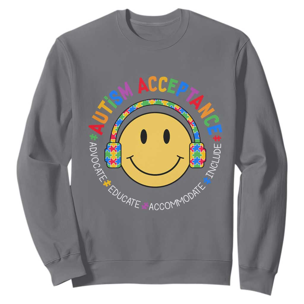 Autism Awareness Acceptance Sweatshirt Special Education Teacher Kids TS02 Charcoal Print Your Wear