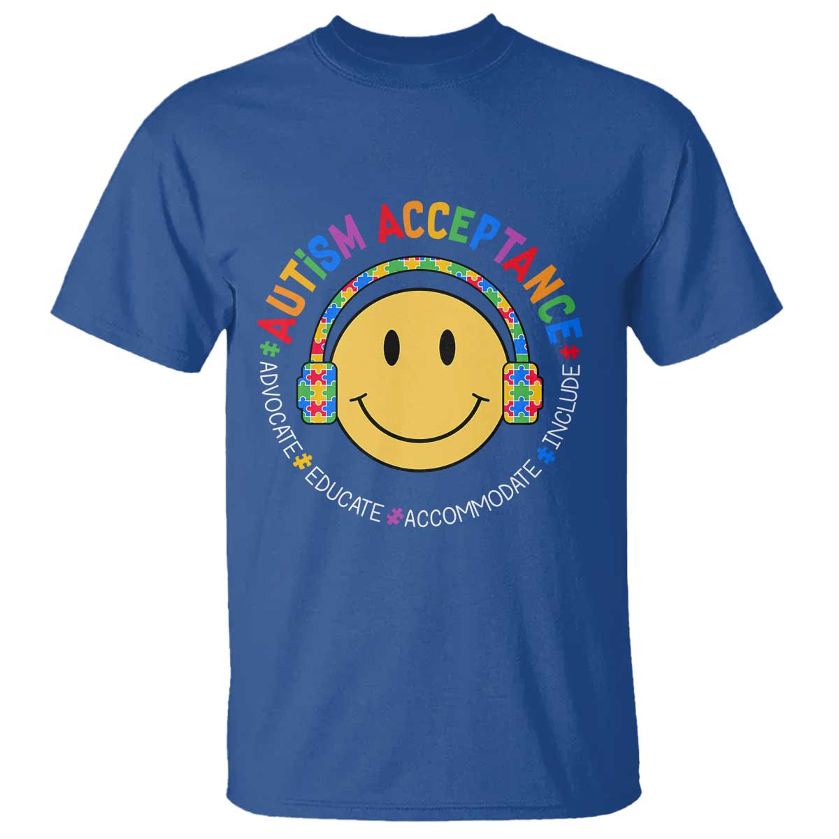 Autism Awareness Acceptance T Shirt Special Education Teacher Kids TS02 Royal Blue Print Your Wear