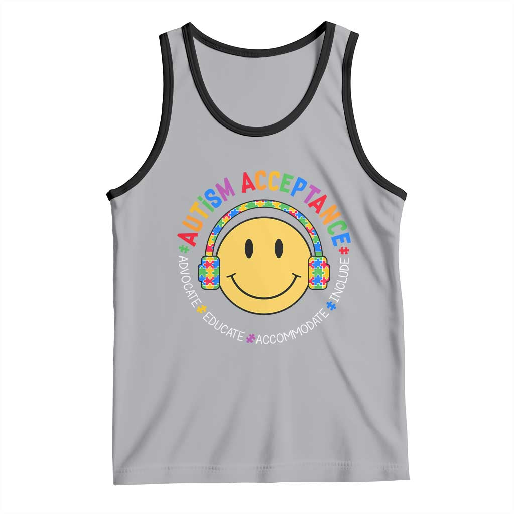 Autism Awareness Acceptance Tank Top Special Education Teacher Kids TS02 Athletic Heather Black Print Your Wear