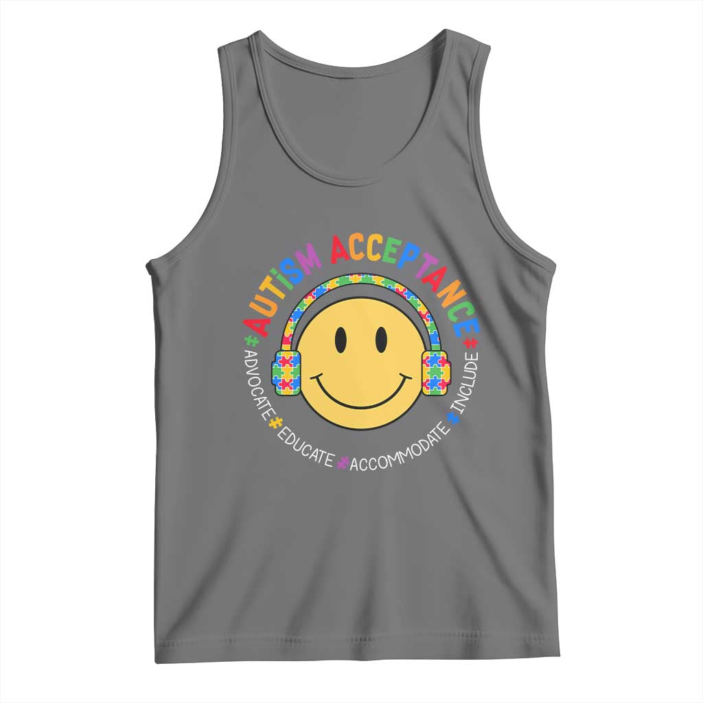 Autism Awareness Acceptance Tank Top Special Education Teacher Kids TS02 Black Heather Print Your Wear