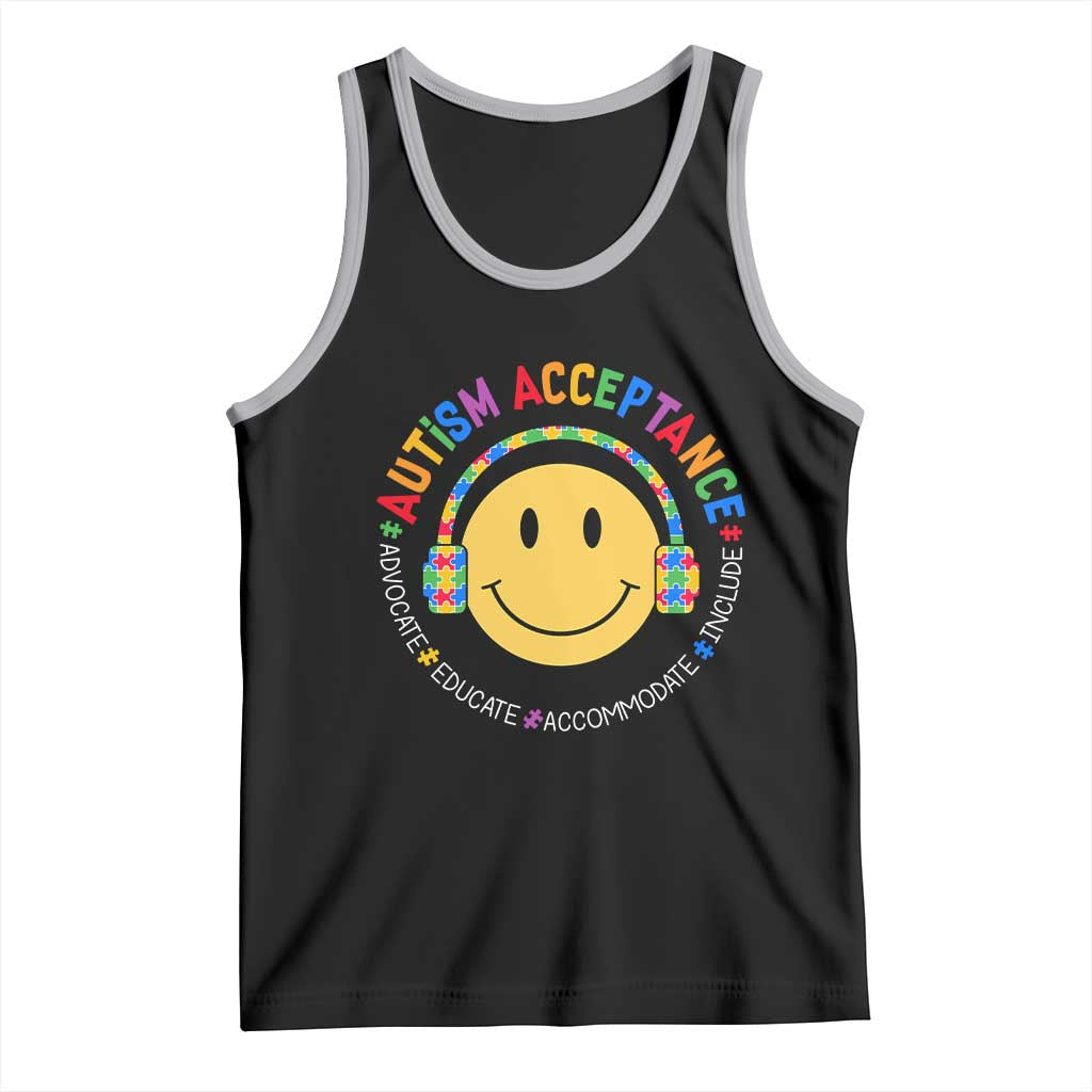 Autism Awareness Acceptance Tank Top Special Education Teacher Kids TS02 Black Athletic Heather Print Your Wear