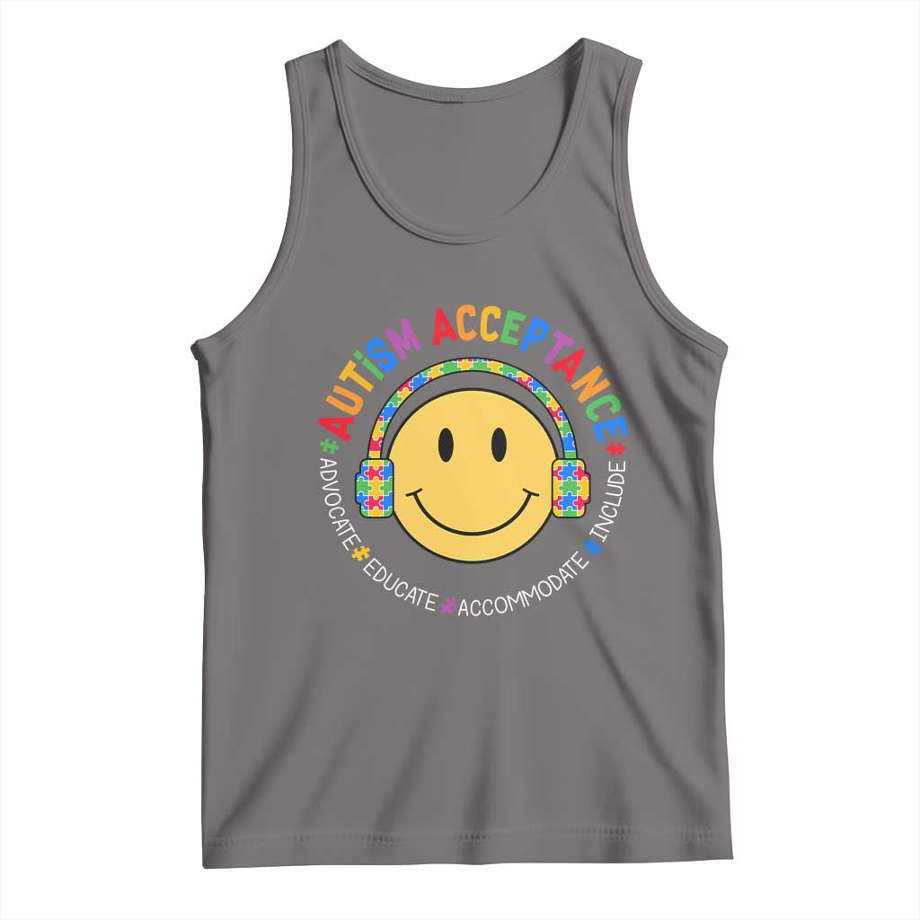 Autism Awareness Acceptance Tank Top Special Education Teacher Kids TS02 Deep Heather Print Your Wear