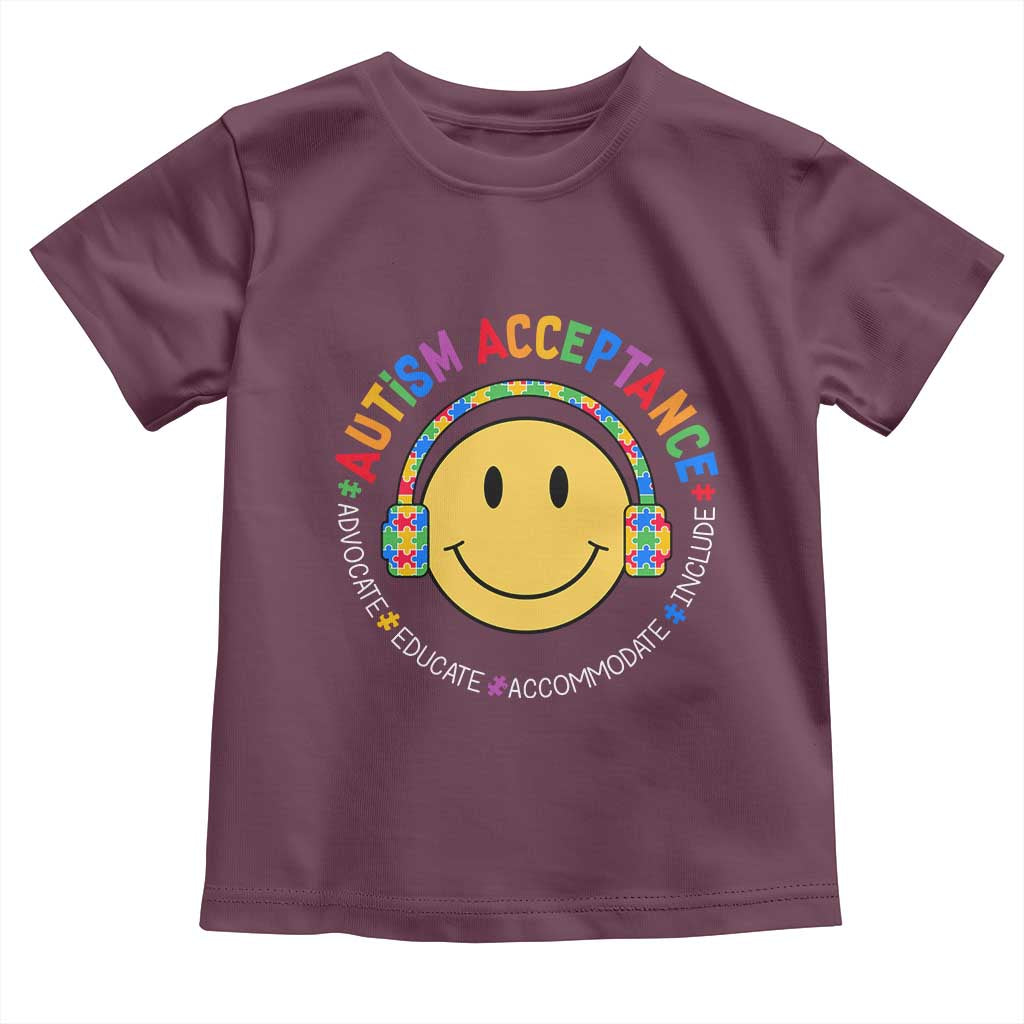 Autism Awareness Acceptance Toddler T Shirt Special Education Teacher Kids TS02 Maroon Print Your Wear