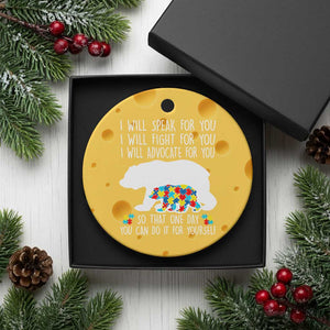Autism Mama Bear Ceramic Ornament I Will Speak Fight Advocate For You TS02 1pc Yellow Cheese Print Your Wear