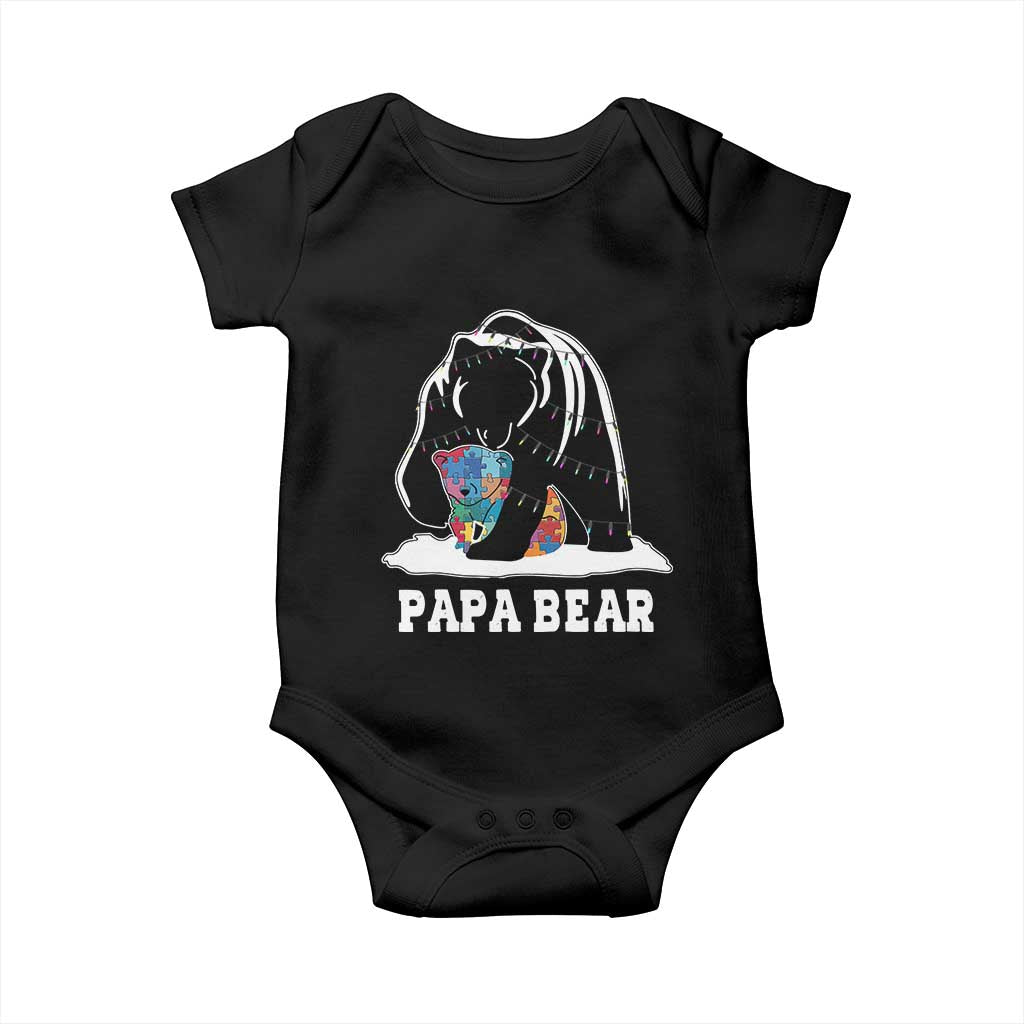 Autism Papa Bear Baby Onesie Support Autistic Matching Family Dad TS02 Black Print Your Wear