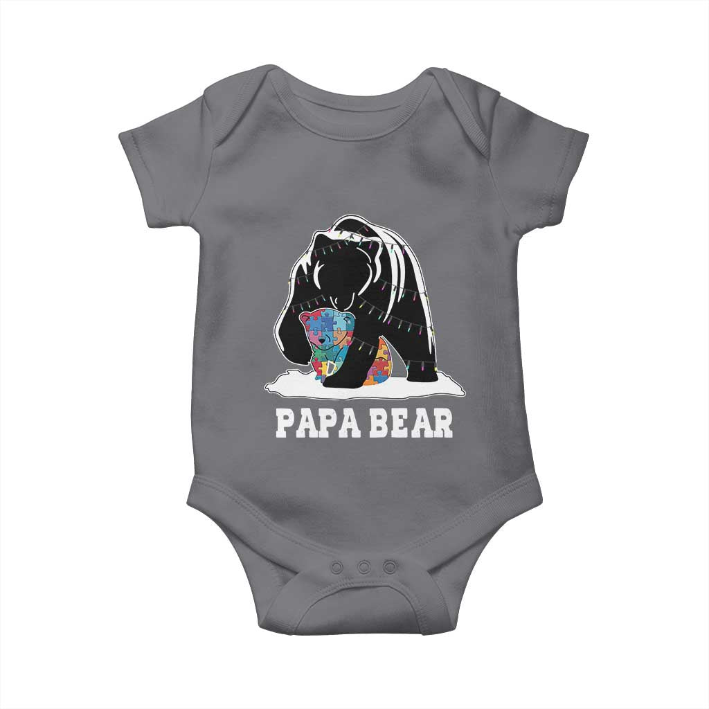 Autism Papa Bear Baby Onesie Support Autistic Matching Family Dad TS02 Charcoal Print Your Wear