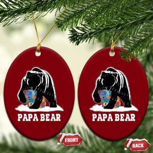 Autism Papa Bear Ceramic Ornament Support Autistic Matching Family Dad TS02 Print Your Wear