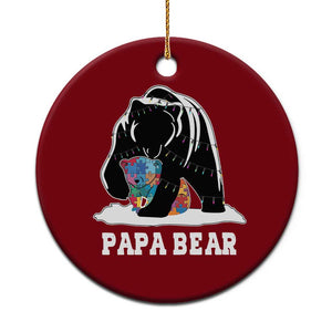 Autism Papa Bear Ceramic Ornament Support Autistic Matching Family Dad TS02 1pc Red Print Your Wear