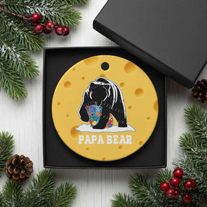 Autism Papa Bear Ceramic Ornament Support Autistic Matching Family Dad TS02 1pc Yellow Cheese Print Your Wear