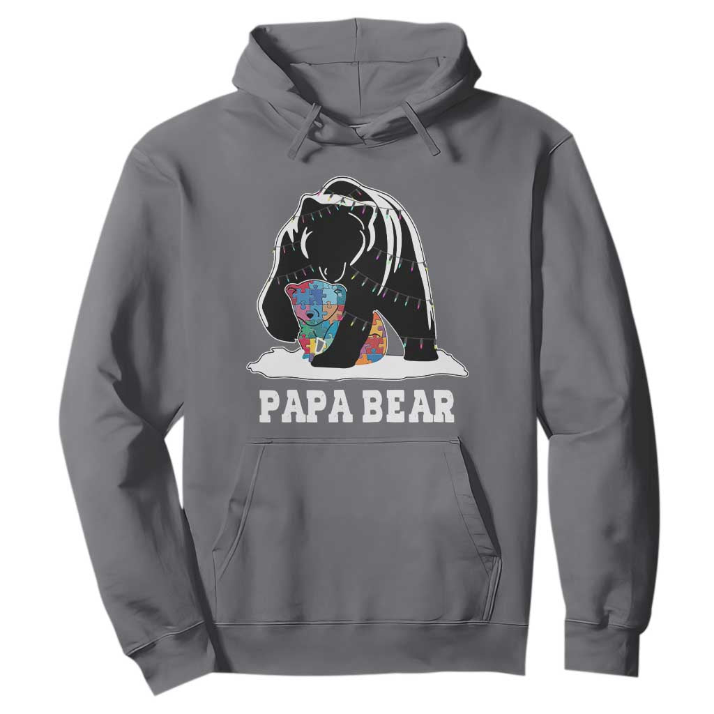 Autism Papa Bear Hoodie Support Autistic Matching Family Dad TS02 Charcoal Print Your Wear
