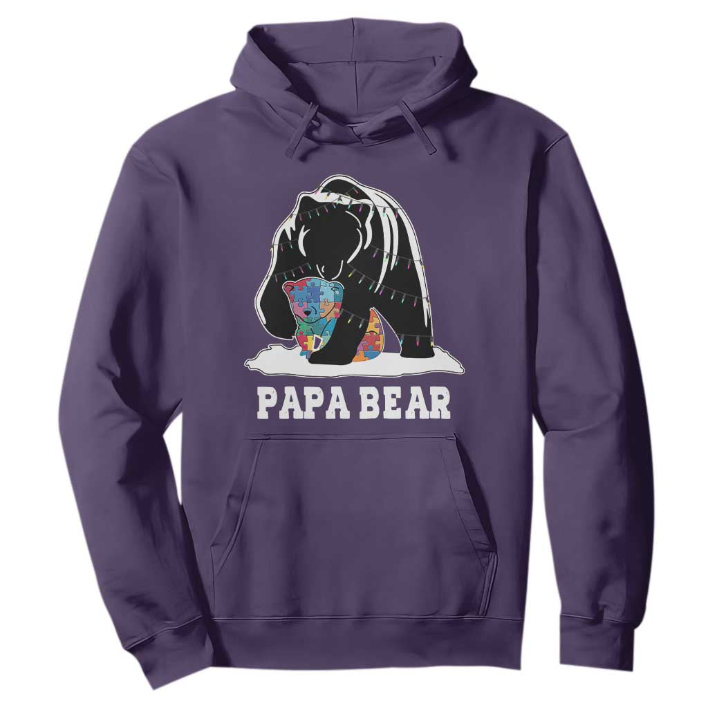 Autism Papa Bear Hoodie Support Autistic Matching Family Dad TS02 Purple Print Your Wear