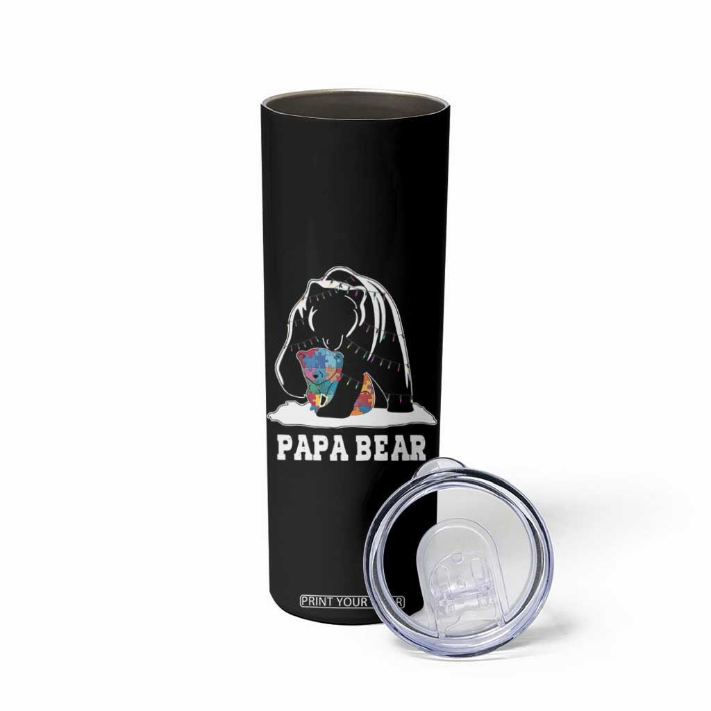 Autism Papa Bear Skinny Tumbler Support Autistic Matching Family Dad TS02 Print Your Wear