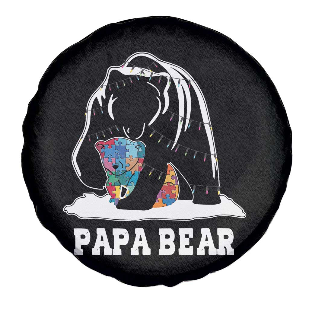 Autism Papa Bear Spare Tire Cover Support Autistic Matching Family Dad TS02 Print Your Wear