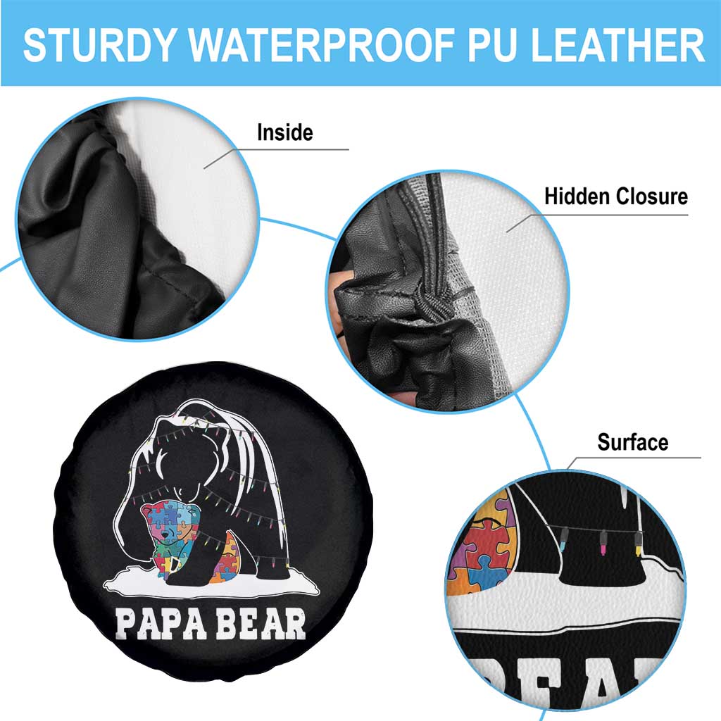 Autism Papa Bear Spare Tire Cover Support Autistic Matching Family Dad TS02 Print Your Wear