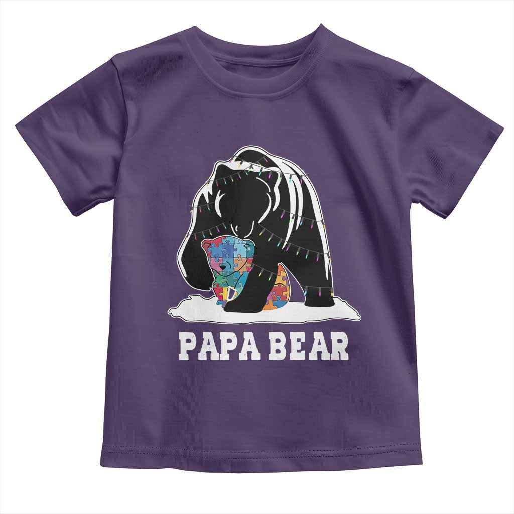 Autism Papa Bear Toddler T Shirt Support Autistic Matching Family Dad TS02 Purple Print Your Wear