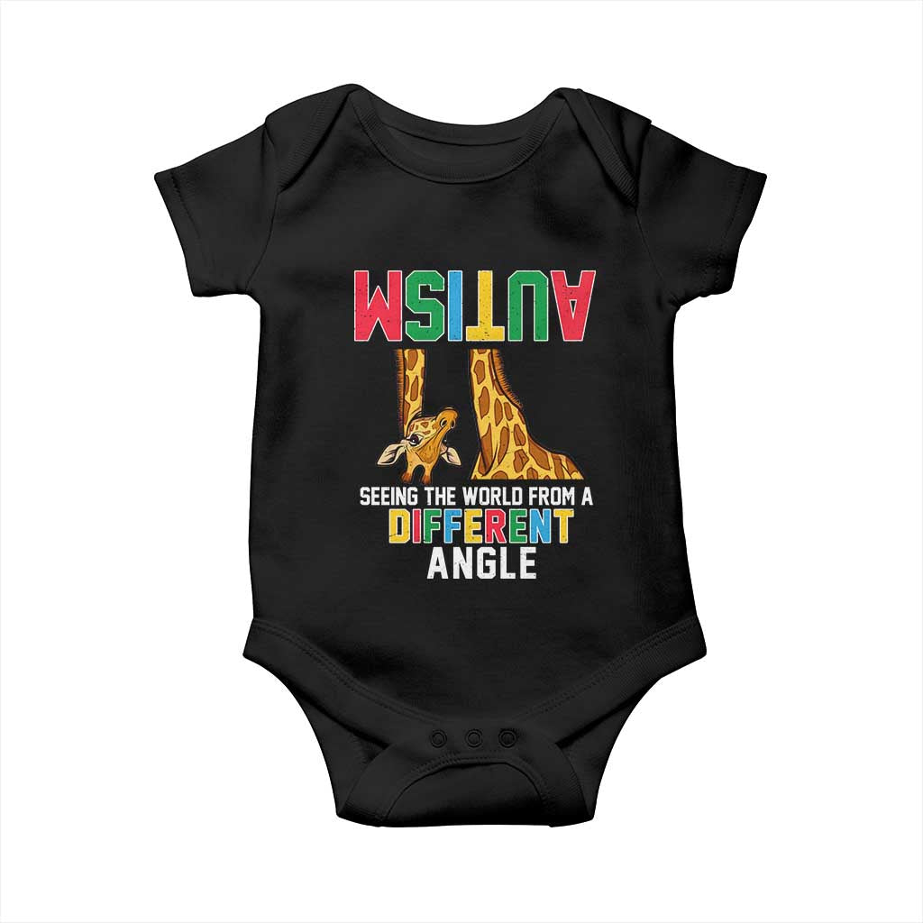 Giraffe Autism Awareness Baby Onesie Seeing World Different Angle TS02 Black Print Your Wear
