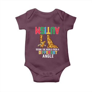 Giraffe Autism Awareness Baby Onesie Seeing World Different Angle TS02 Maroon Print Your Wear