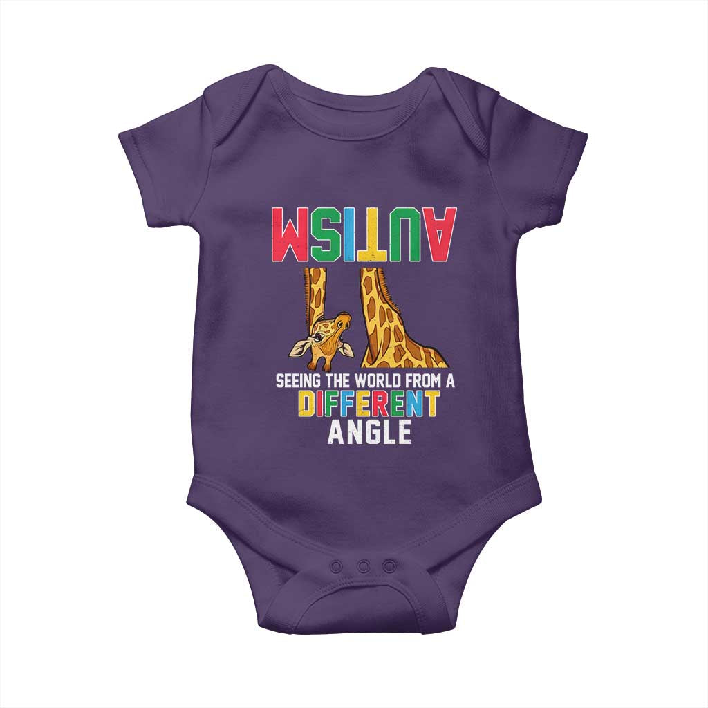 Giraffe Autism Awareness Baby Onesie Seeing World Different Angle TS02 Purple Print Your Wear