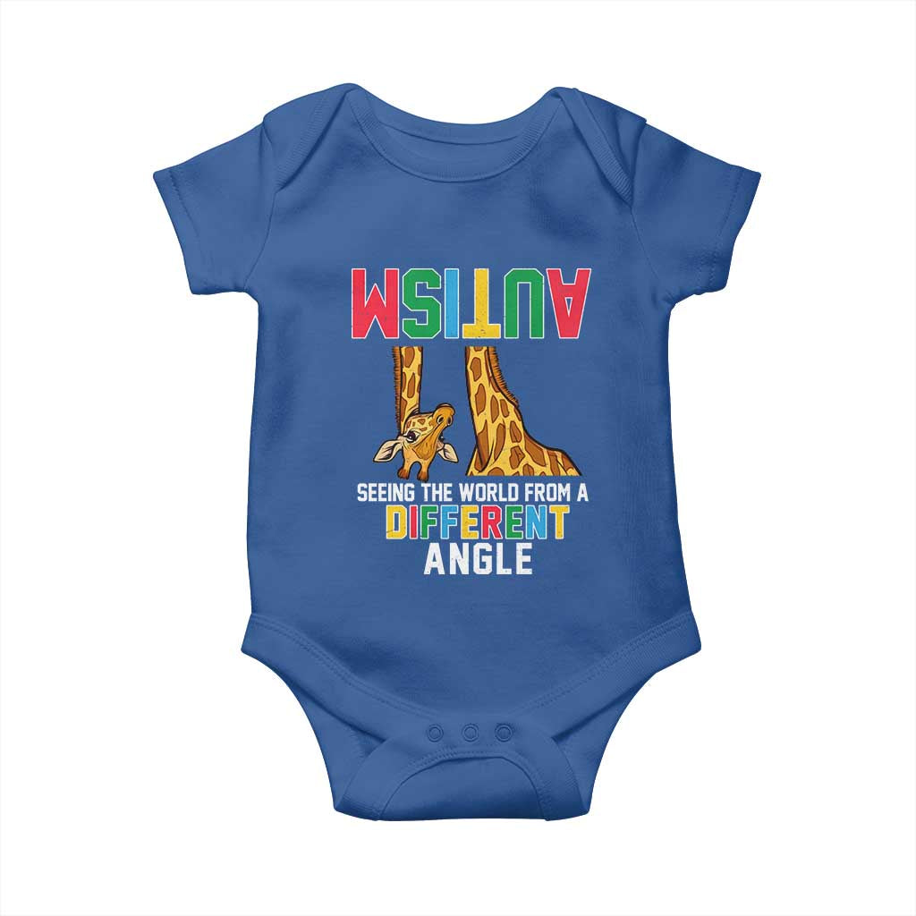 Giraffe Autism Awareness Baby Onesie Seeing World Different Angle TS02 Royal Blue Print Your Wear