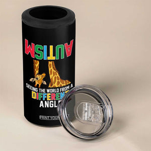 Giraffe Autism Awareness 4 in 1 Can Cooler Tumbler Seeing World Different Angle TS02 Print Your Wear