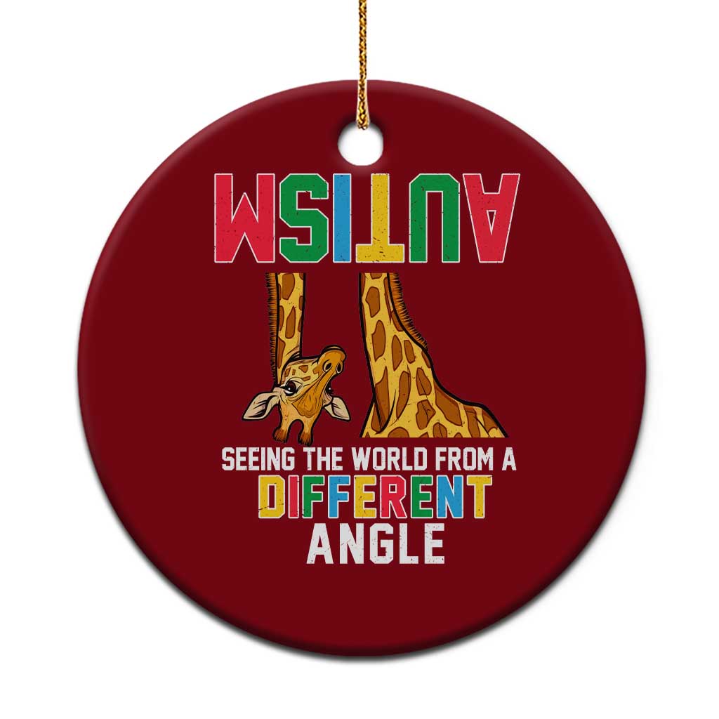 Giraffe Autism Awareness Ceramic Ornament Seeing World Different Angle TS02 1pc Red Print Your Wear