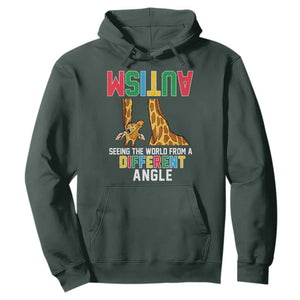Giraffe Autism Awareness Hoodie Seeing World Different Angle TS02 Dark Forest Green Print Your Wear