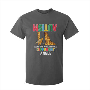 Giraffe Autism Awareness T Shirt For Kid Seeing World Different Angle TS02 Dark Heather Print Your Wear