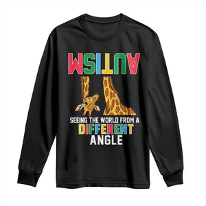 Giraffe Autism Awareness Long Sleeve Shirt Seeing World Different Angle TS02 Black Print Your Wear