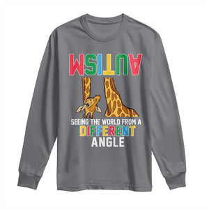 Giraffe Autism Awareness Long Sleeve Shirt Seeing World Different Angle TS02 Charcoal Print Your Wear