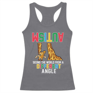 Giraffe Autism Awareness Racerback Tank Top Seeing World Different Angle TS02 Charcoal Print Your Wear
