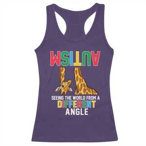 Giraffe Autism Awareness Racerback Tank Top Seeing World Different Angle TS02 Purple Print Your Wear