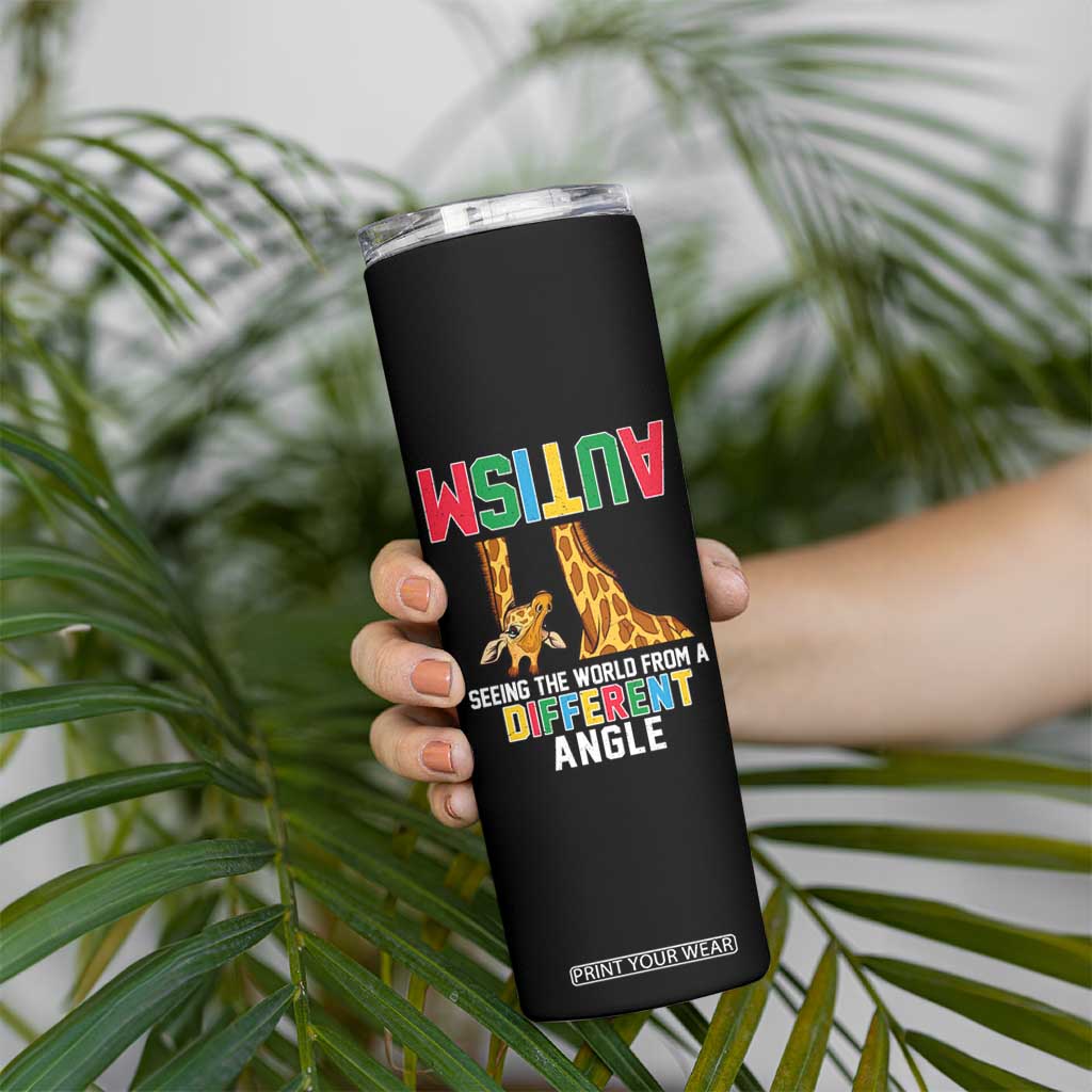 Giraffe Autism Awareness Skinny Tumbler Seeing World Different Angle TS02 Print Your Wear