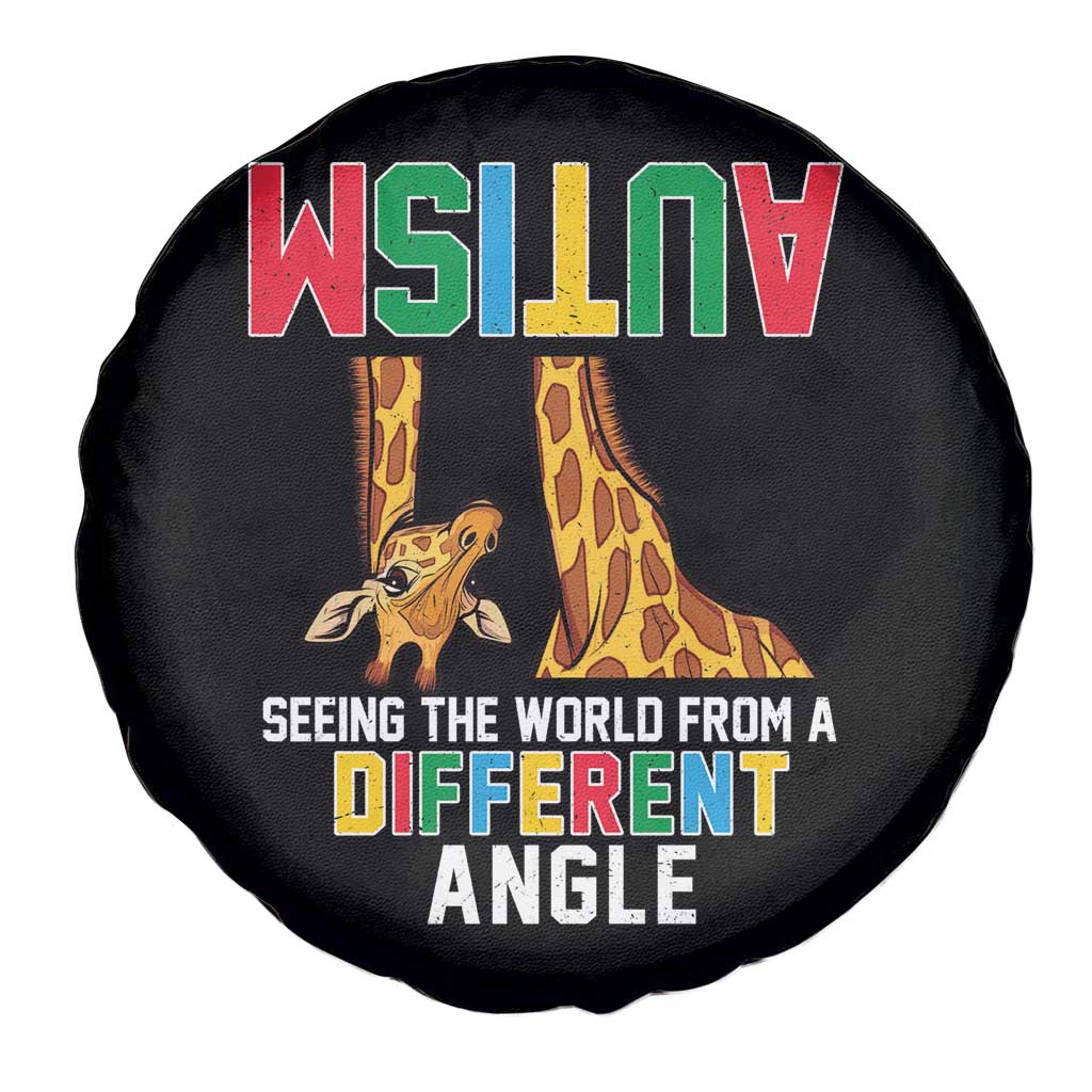 Giraffe Autism Awareness Spare Tire Cover Seeing World Different Angle TS02 Print Your Wear
