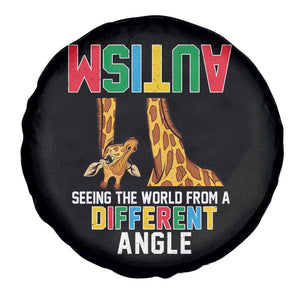 Giraffe Autism Awareness Spare Tire Cover Seeing World Different Angle TS02 Print Your Wear