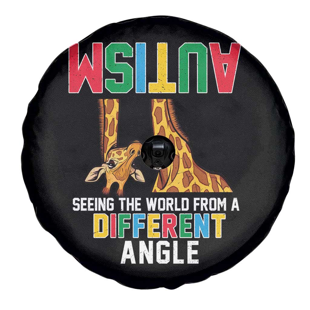 Giraffe Autism Awareness Spare Tire Cover Seeing World Different Angle TS02 Print Your Wear