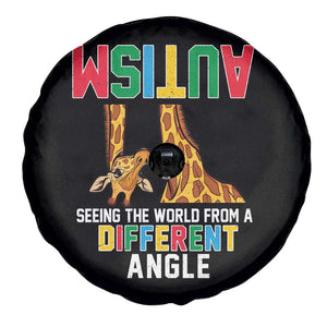 Giraffe Autism Awareness Spare Tire Cover Seeing World Different Angle TS02 Print Your Wear