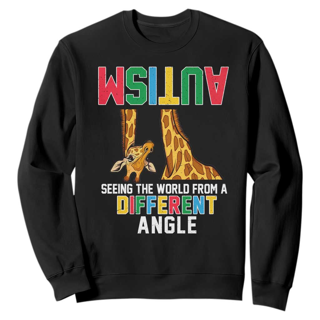 Giraffe Autism Awareness Sweatshirt Seeing World Different Angle TS02 Black Print Your Wear