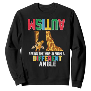Giraffe Autism Awareness Sweatshirt Seeing World Different Angle TS02 Black Print Your Wear