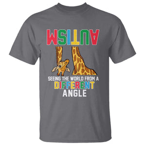 Giraffe Autism Awareness T Shirt Seeing World Different Angle TS02 Charcoal Print Your Wear