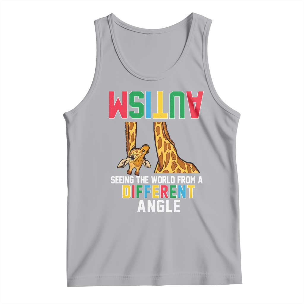 Giraffe Autism Awareness Tank Top Seeing World Different Angle TS02 Athletic Heather Print Your Wear