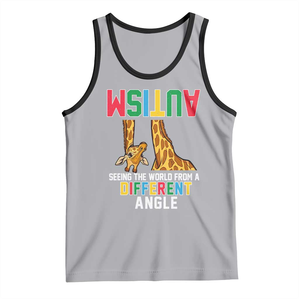 Giraffe Autism Awareness Tank Top Seeing World Different Angle TS02 Athletic Heather Black Print Your Wear
