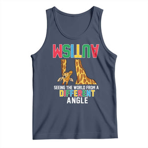 Giraffe Autism Awareness Tank Top Seeing World Different Angle TS02 Navy Print Your Wear