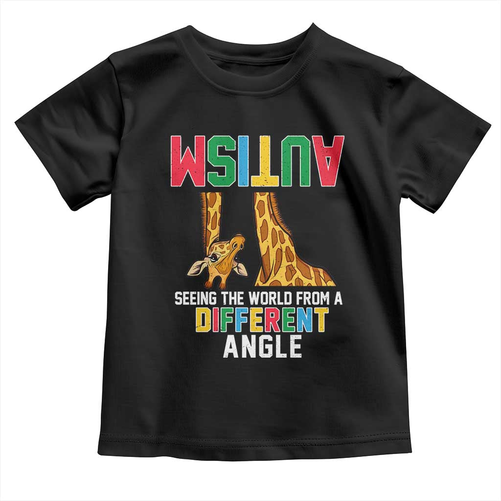 Giraffe Autism Awareness Toddler T Shirt Seeing World Different Angle TS02 Black Print Your Wear